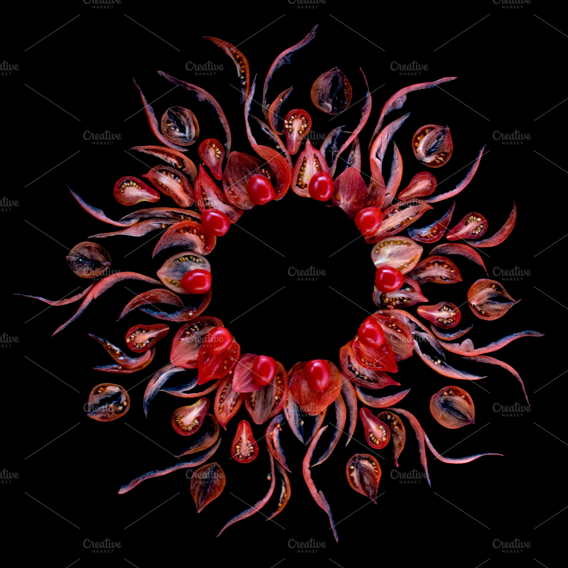Tomato Slice Pattern, an Abstract Photo by Miratomm