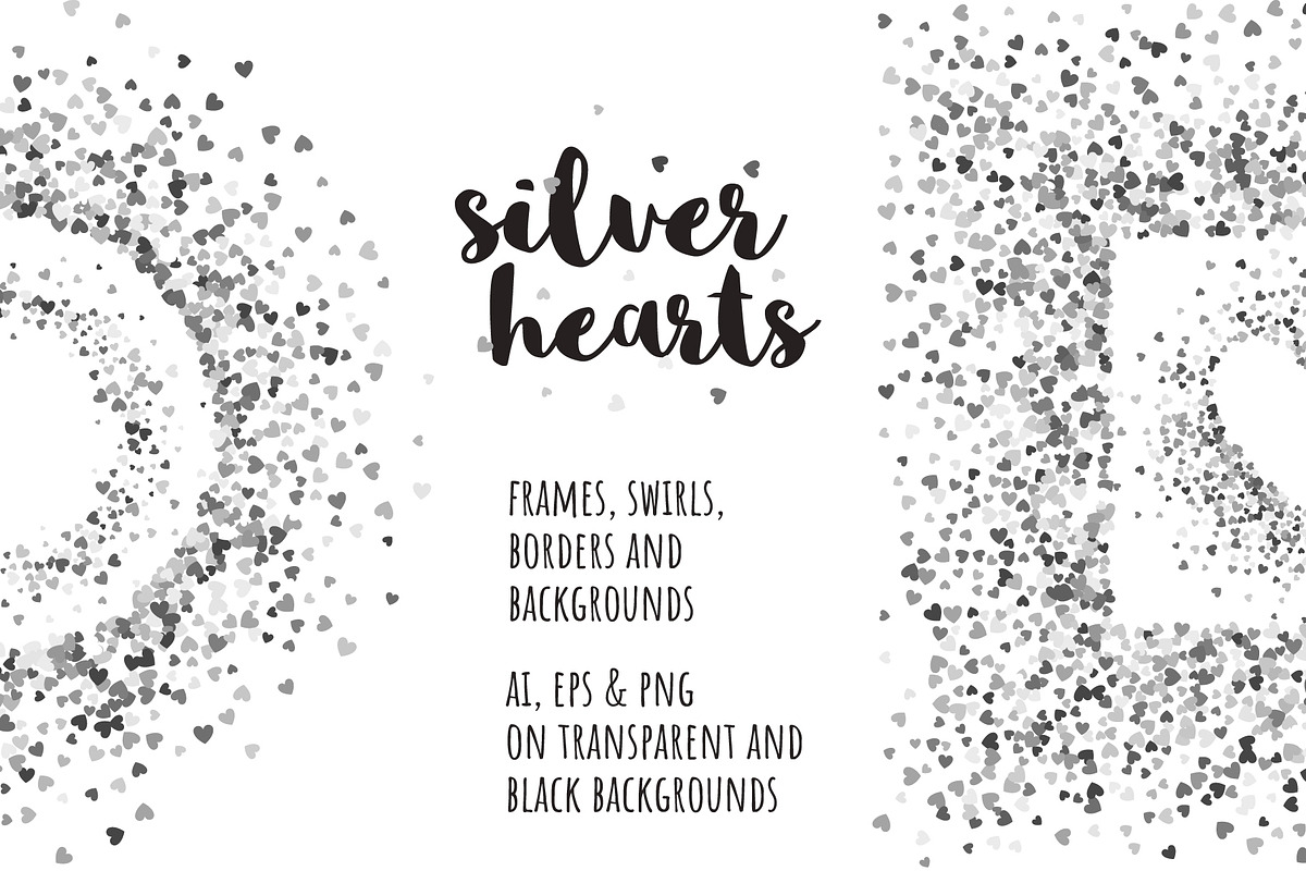 Silver hearts collection, a Pattern Graphic by ekmelica (Photo 1 of 12)