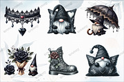 Gothic Girl Gnome Clipart Set, a Graphic by designcity5 (Thumbnail 3 of 5)