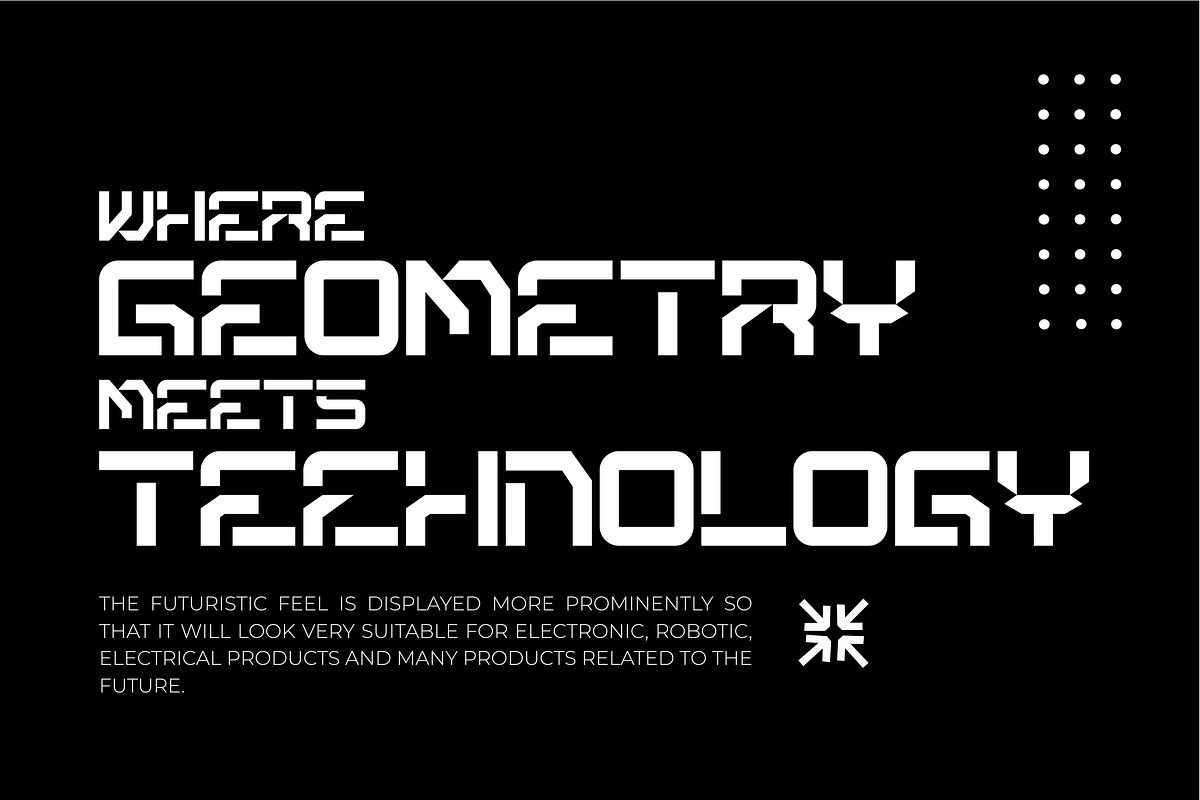 HEXRA – Futuristic Display Typeface, a Sans Serif Font by Vroz Studio (Photo 4 of 8)
