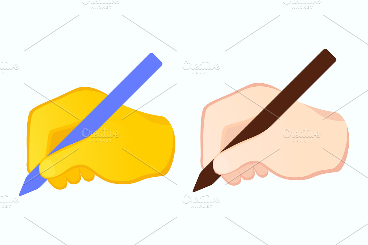 Hand holding pen writing icons set, an Emoji Icon by Yayasya (Photo 2 of 3)