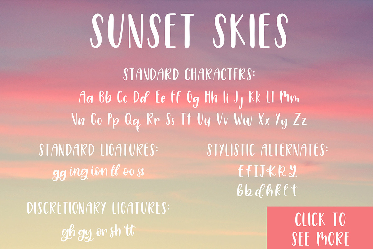 Sunset Skies Hand Lettered Font preview 7
