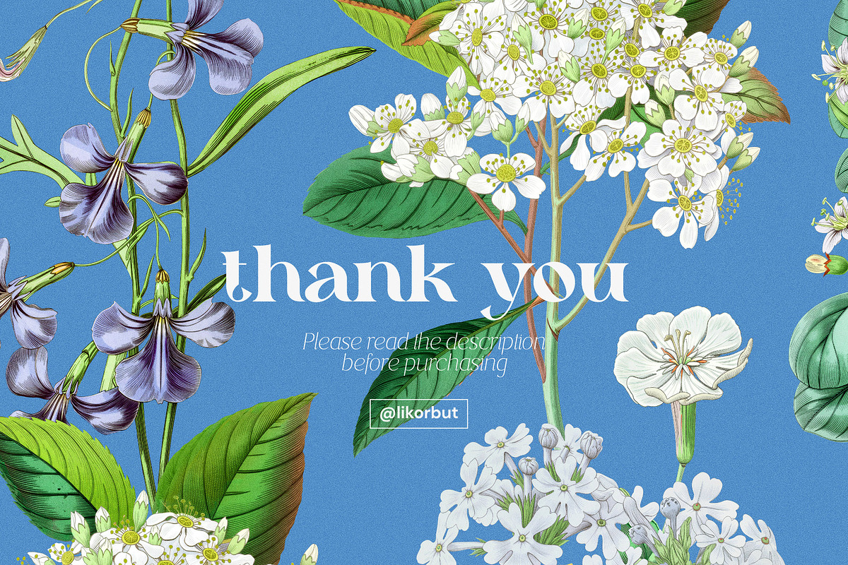 Blue Vintage Botanical Pattern, a Pattern Graphic by likorbut (Photo 11 of 14)