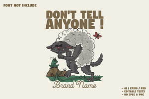 retro fake sheep, a Branding & Logo Template by Judsart