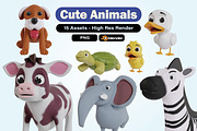 15 cute chibi animal 3d icons, an Animal 3D Model by Guavanaboy (Thumbnail 1 of 6)