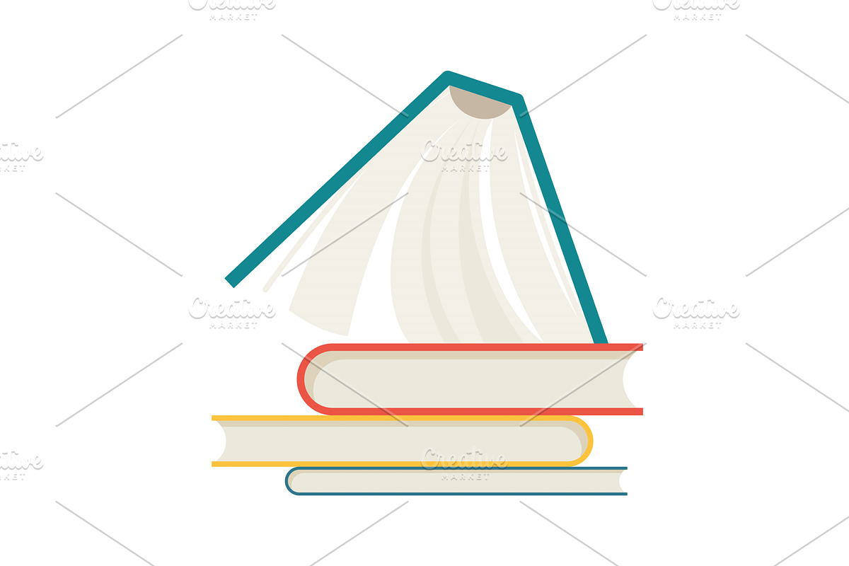 Vector books icon. Learning or, an Education Illustration by the8monkey