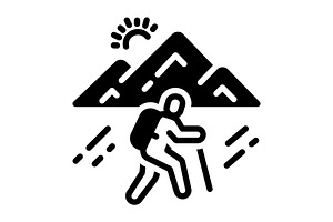 Hiking wandering solid icon, a Solid Icon by Creative priyanka