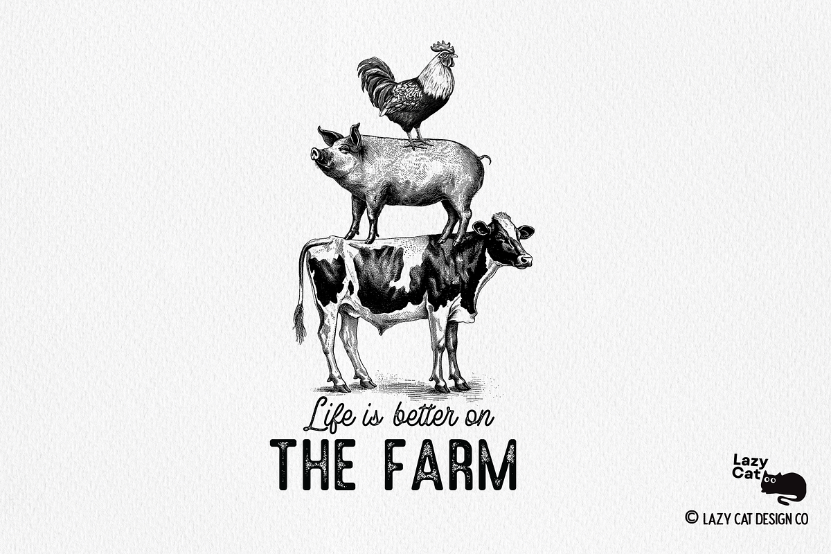 Vintage Farm PNG Clip Art Pack, an Object Graphic by Lazy Cat (Photo 6 of 18)