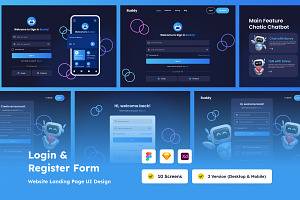 Chatbot A.I Login and Register Page, an UI Kit Template by twinstd