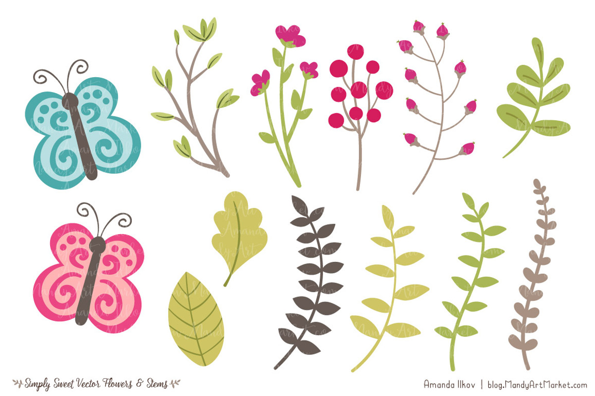 Bohemian Flowers Clipart, an Illustration by Amanda Ilkov (Photo 4 of 4)