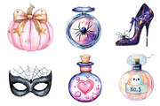 Coquette Sparkly Halloween Clipart, an Illustration by Dream Creation (Thumbnail 2 of 6)