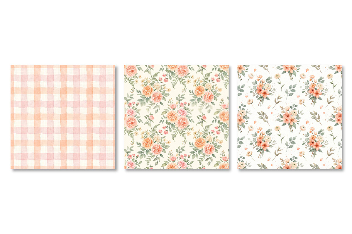 Peach Blossom Floral Digital Paper, a Texture Graphic by Dream Creation (Photo 6 of 6)