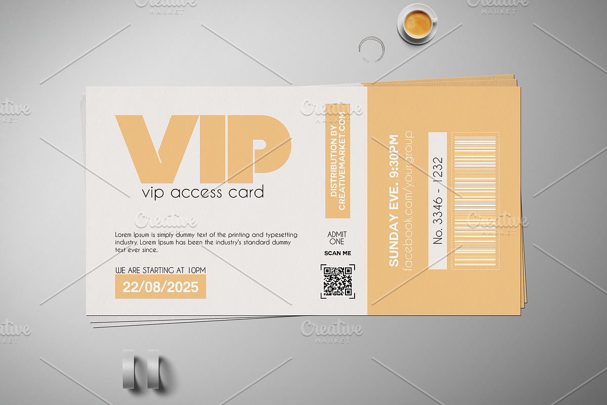 Minimalistic VIP Pass Card 021, a Card Template by Tzochko (Photo 3 of 5)