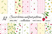 Fruit & Berry Seamless Pattern Pack, a Pattern Graphic by ZabolotnaArt (Thumbnail 1 of 7)