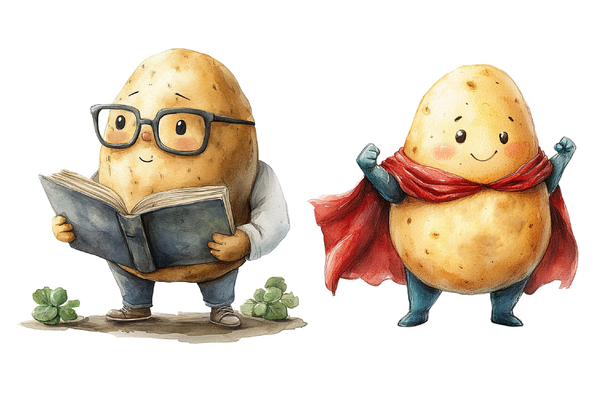 Funny Potato Watercolor Clipart, an Illustration by Dream Creation (Photo 6 of 6)