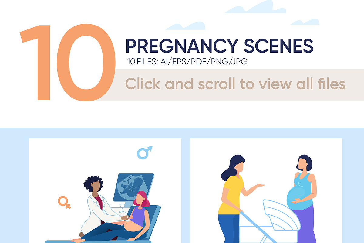 Pregnancy Vector Scenes, a Healthcare Illustration by Tera Vector (Photo 2 of 2)