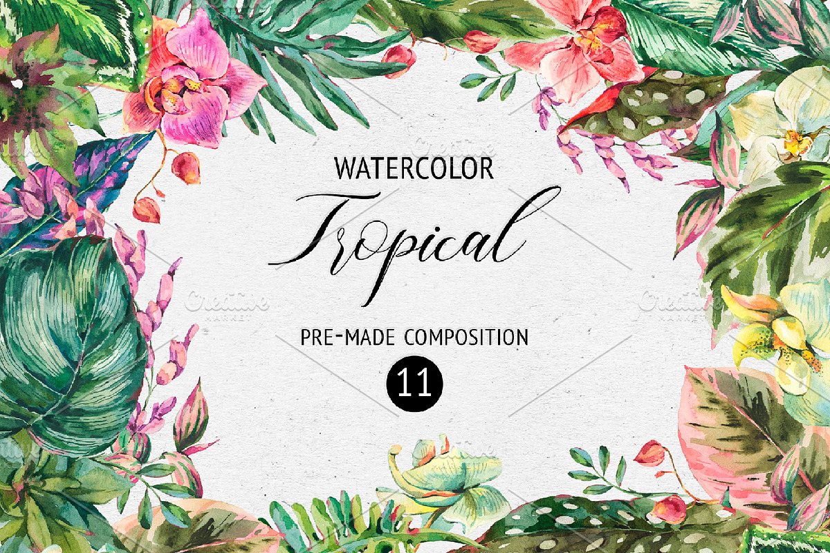 Tropical leaves graphic pack, an Illustration by Belusuab (Photo 5 of 16)