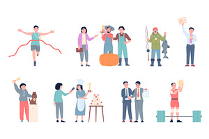 People with trophy. Male female, a Person Illustration by LadadikArt