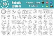 Robotic System Vector Icons Pack, a Solid Icon by Vector Portal (Thumbnail 1 of 5)