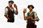 Oktoberfest Bavarian Men Clipart Set, a Seasonal Illustration by ThatsDesignArt (Thumbnail 7 of 9)