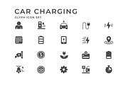 Set glyph icons of car charging, an Outline Icon by motorama (Thumbnail 2 of 2)
