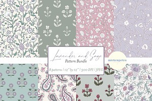 Lavender Sage Pattern Bundle, a Pattern Graphic by Mieken Petra Designs
