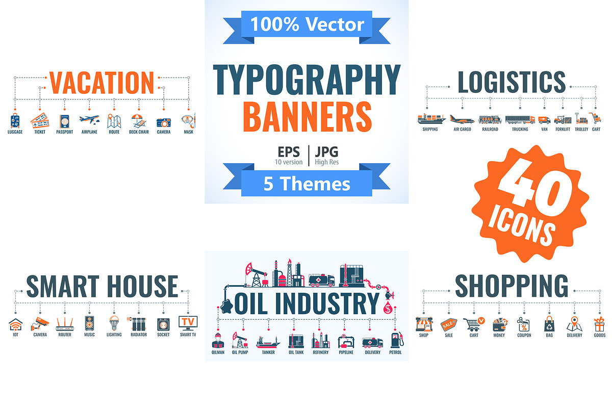 Set Typography Banners, a Finance Illustration by TAlex (Photo 1 of 6)