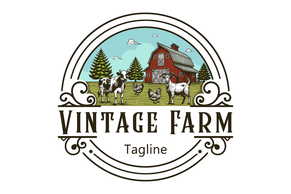 Vintage Farm Logo Design, a Branding & Logo Template by MkStudio