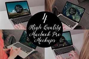 4 High Quality Macbook Pro Mockups