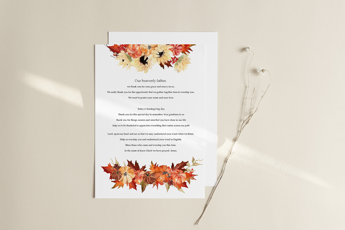 Watercolor flower - Thanksgiving Day, an Illustration by Beigetime (Photo 4 of 14)