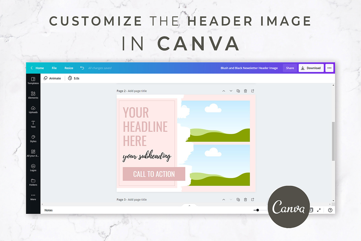 Canva & Mailchimp Template | Blush, an Email Template by Thirty One Palms Studio (Photo 6 of 7)
