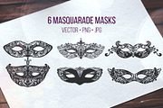 Ornate carnival masks, an Illustration by Anna's Creative Store (Thumbnail 2 of 3)