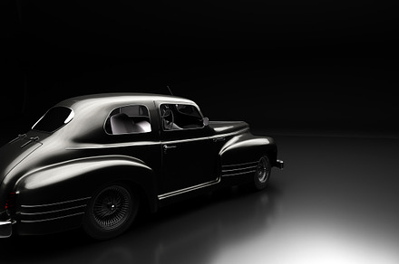 Classic retro car on black., a Transportation Photo by Photocreo Michal Bednarek