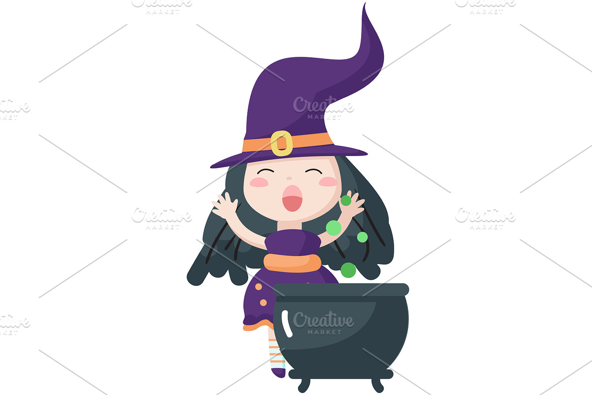 Witch cooking poison telling spell, a Person Illustration by SiberianArt