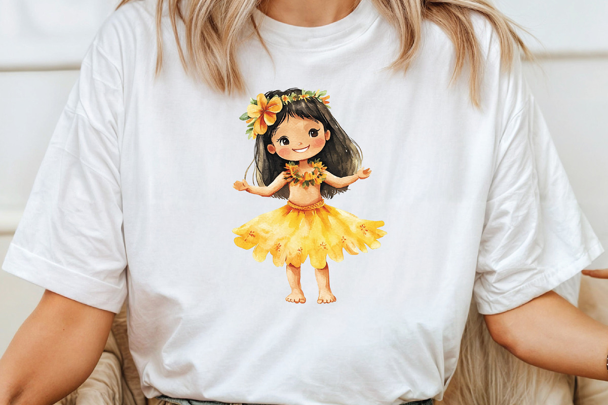 Hawaiian Hula Girls Watercolor Clipa, an Illustration by CraftArtStudio (Photo 4 of 6)