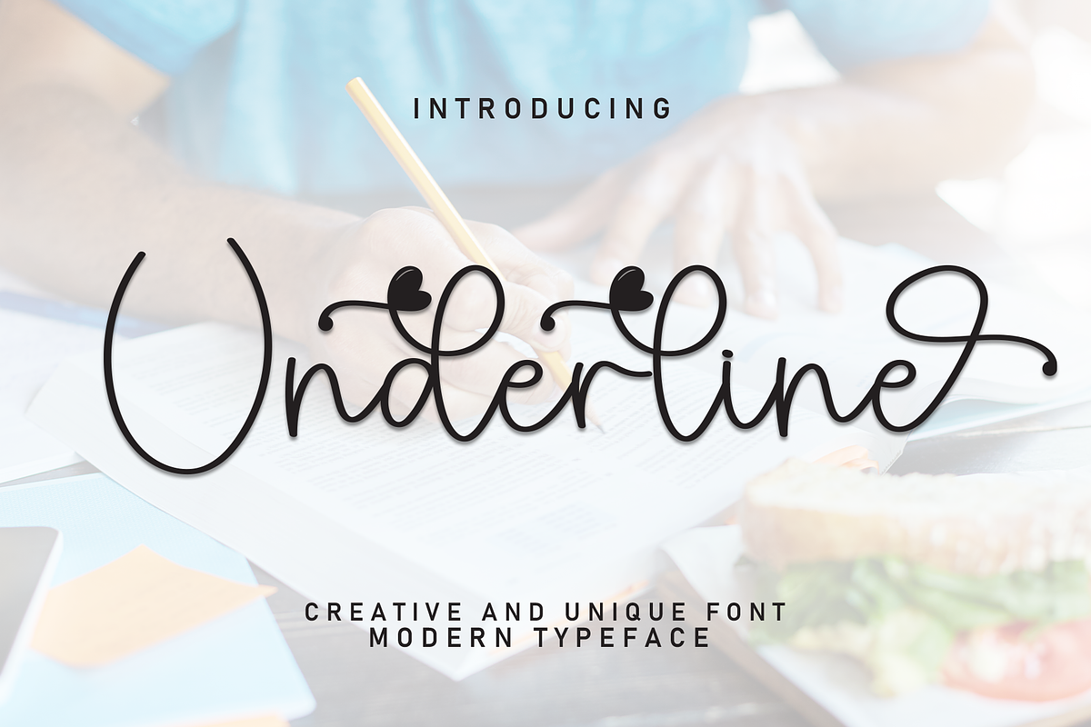Underline | Script Font, a Handwritten Font by Scratchones (Photo 1 of 9)