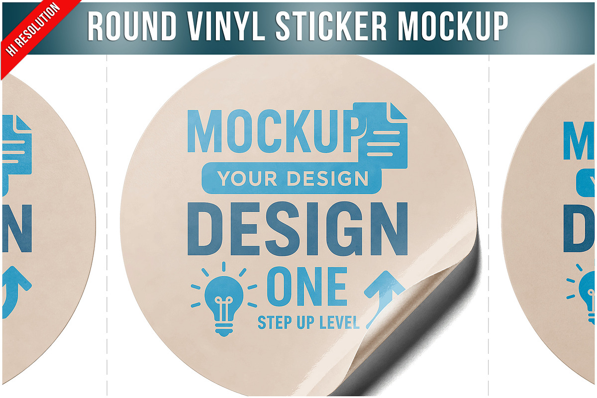 Round Vinyl Sticker PSD, a Product Mockup by Bruno's Shop (Photo 1 of 3)