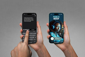 Hands Holding iPhone 15 Mockup, an iPhone Mockup by Avelina Studio