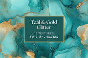 Teal & Gold Glitter Textures, a Texture Graphic by Artful Assets Boutique (Thumbnail 1 of 4)