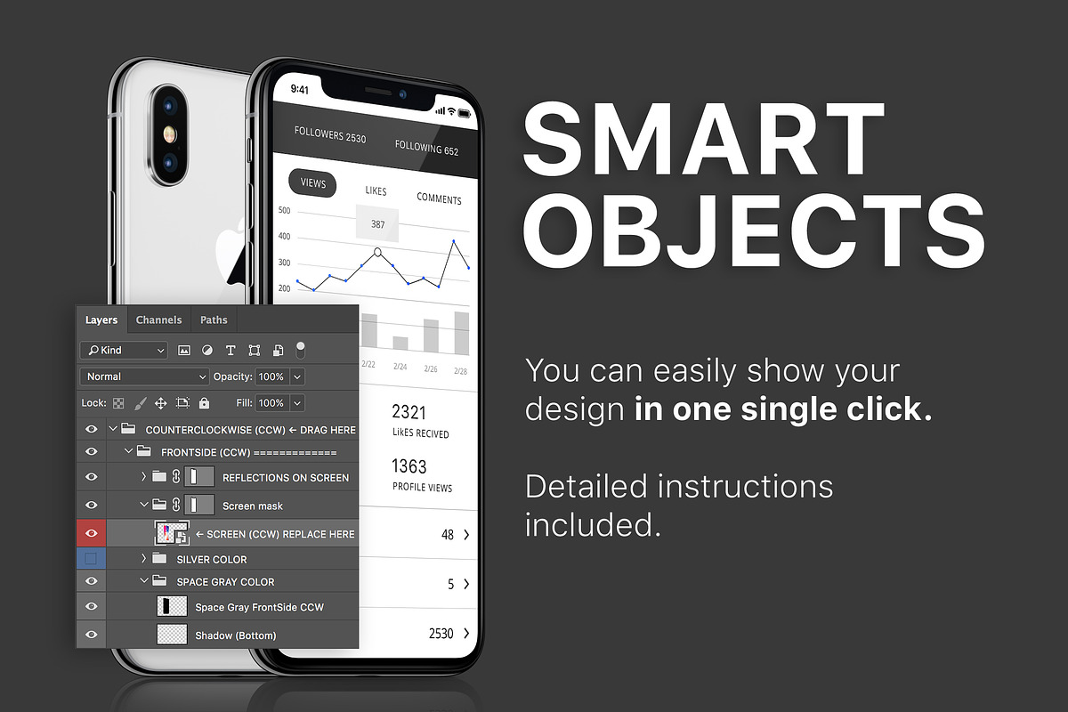 iPhone X Mockup - Slightly Rotated, an iPhone Mockup by Mockups & Illustrations (Photo 2 of 13)