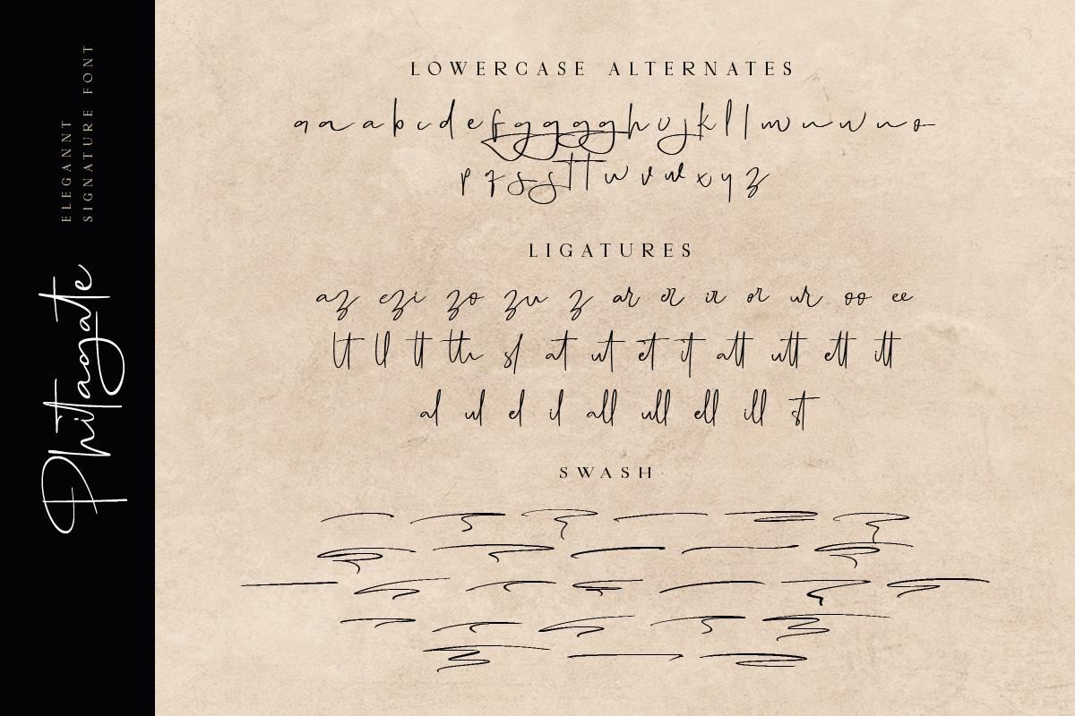 Phitagate Elegant Signature Font, a Script Font by Ronny Studio (Photo 12 of 13)