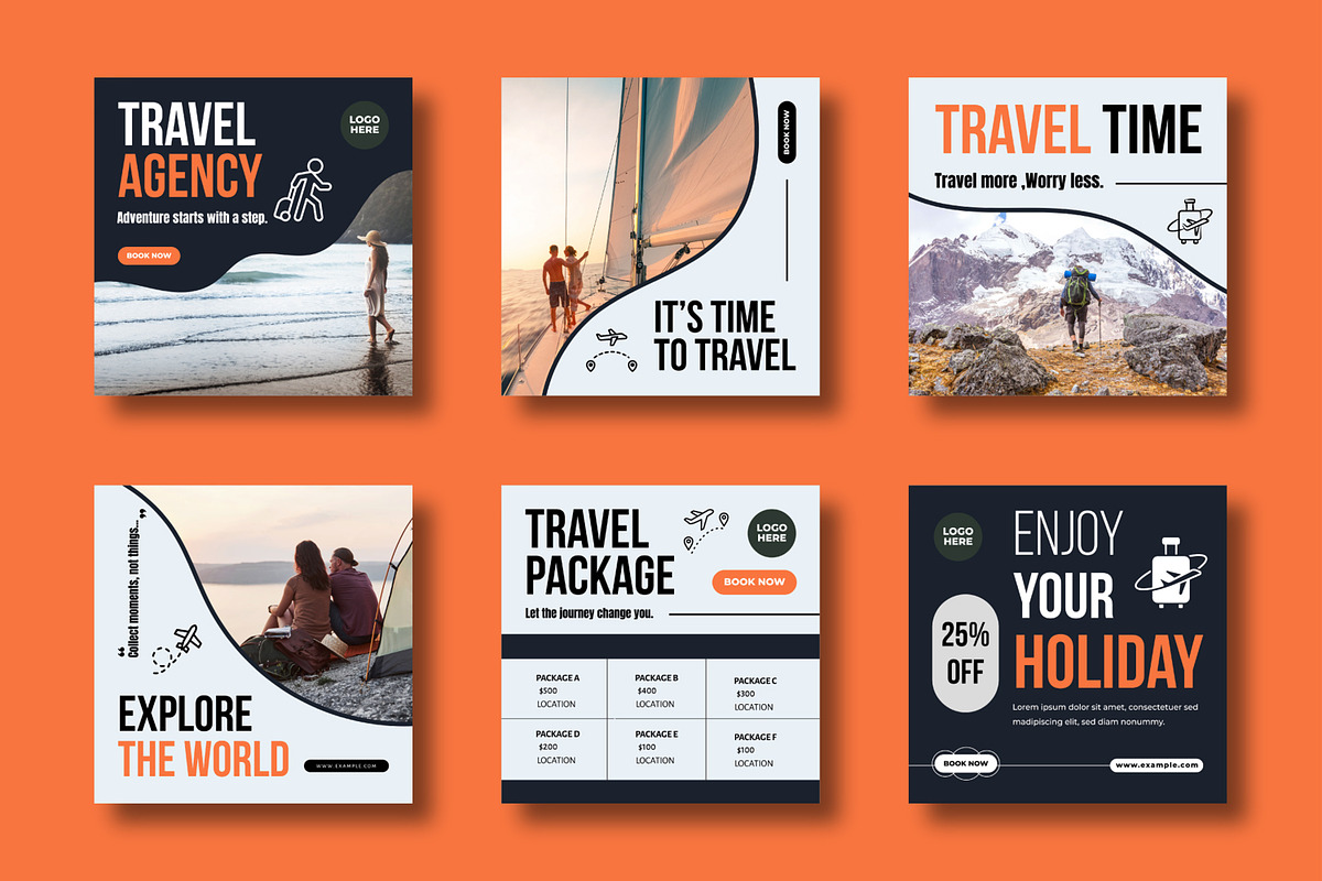 Travel Agency Social Media Post, a Social Media Template by MightyDesign (Photo 2 of 8)