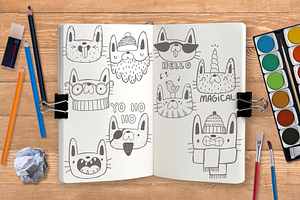 Collection Of Doodle Cats