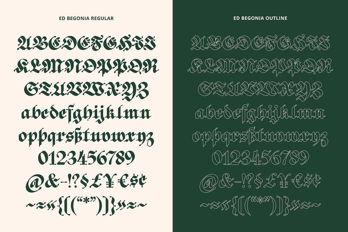 ED Begonia - Blackletter Typeface, a Blackletter Font by Emyself Design (Photo 4 of 12)