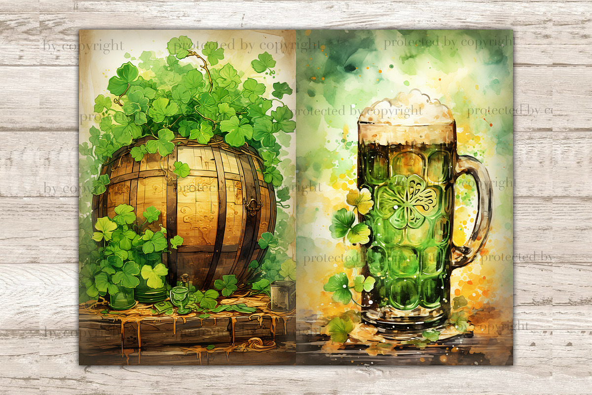 St Patricks Day Junk Journal Pages, a Decorative Illustration by GlamArtZhanna (Photo 8 of 10)