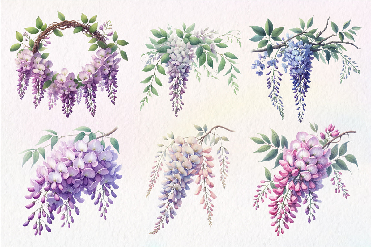 Wisteria Floral Garden Clipart, an Illustration by Dream Creation (Photo 5 of 7)