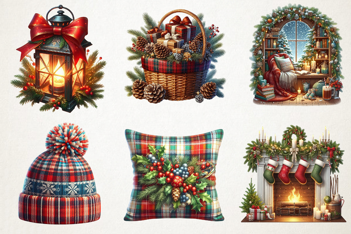 Cozy Christmas Watercolor Set, an Illustration by RobertsArt (Photo 2 of 7)