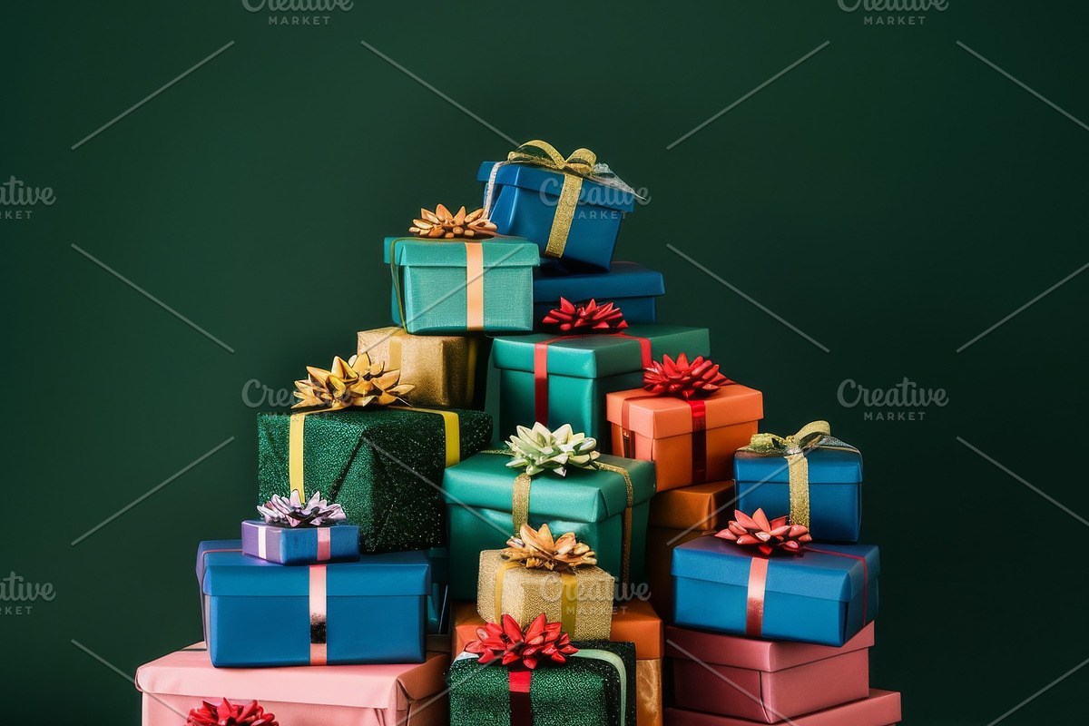 86 Gift boxes with ribbons and bows, a Holiday Photo by Handmadefont (Photo 27 of 90)