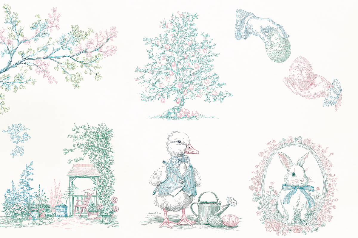 Whimsical Spring & Easter Mega Pack, a Decorative Illustration by GiraffeCreative (Photo 3 of 20)