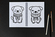 12 Cute Puppy Dog Wearing Scarf, an Animal Illustration by jongcreative (Thumbnail 3 of 6)